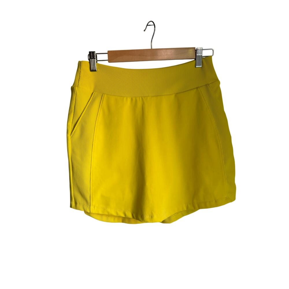 SwingDish Yellow Golf Skort Skirt Shorts Size Small Stretch Athletic Pockets